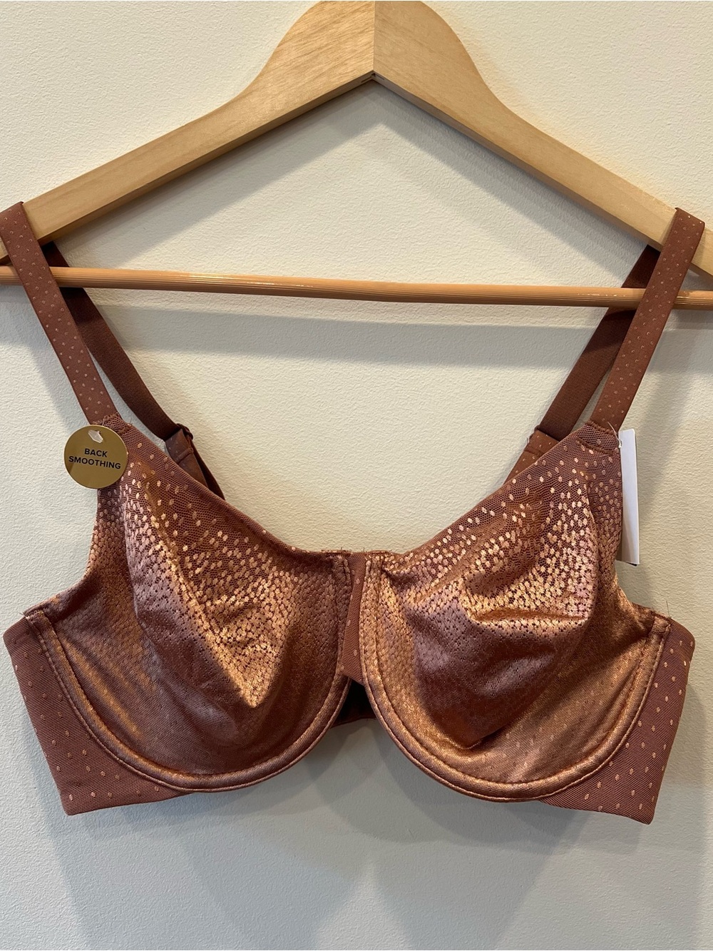 Wacoal Back Appeal Smoothing Full Coverage Underwire Bra Bronze 36D NWT